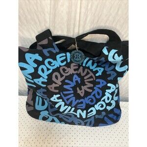 Rare Authentic Robin Ruth Argentina Large Tote Bag Multicolor W/bag Charm